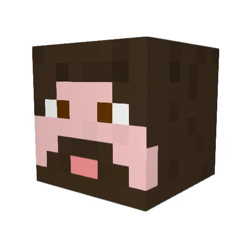 MJT52001 Minecraft avatar head, 3D render