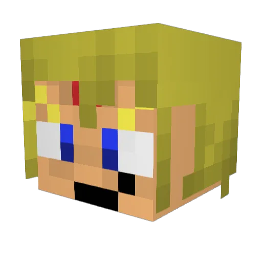 MK333 Minecraft avatar head, 3D render