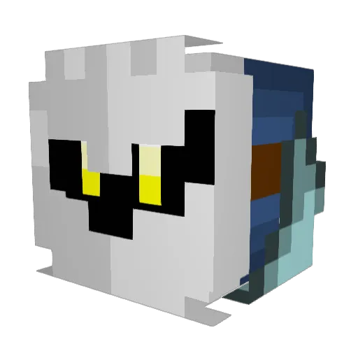 MK_Prince Minecraft avatar head, 3D render