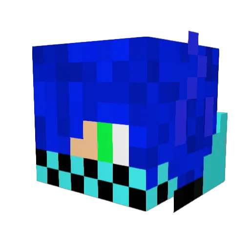 MLG_PRO_08 Minecraft avatar head, 3D render