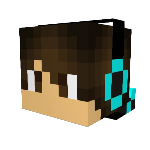 MLGking222 Minecraft avatar head, 3D render