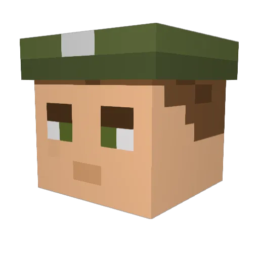 MLK15 Minecraft avatar head, 3D render