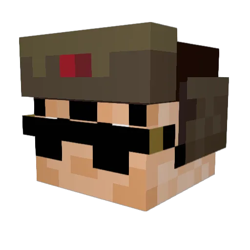 MLKrunsoblock Minecraft avatar head, 3D render