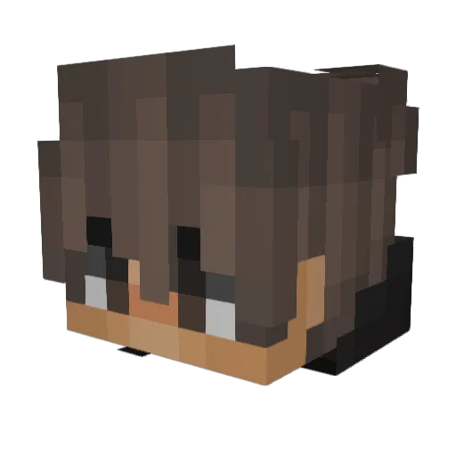 MLNINE Minecraft avatar head, 3D render