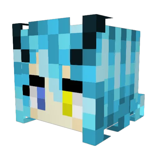 MLN_ Minecraft avatar head, 3D render