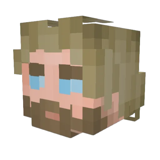 MLOCKUS Minecraft avatar head, 3D render