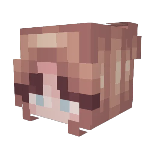 MLRN Minecraft avatar head, 3D render