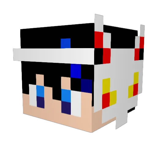 MLfxyer Minecraft avatar head, 3D render