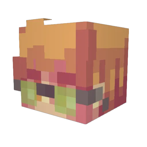 MLoqie Minecraft avatar head, 3D render