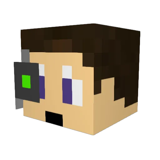 MMD54 Minecraft avatar head, 3D render