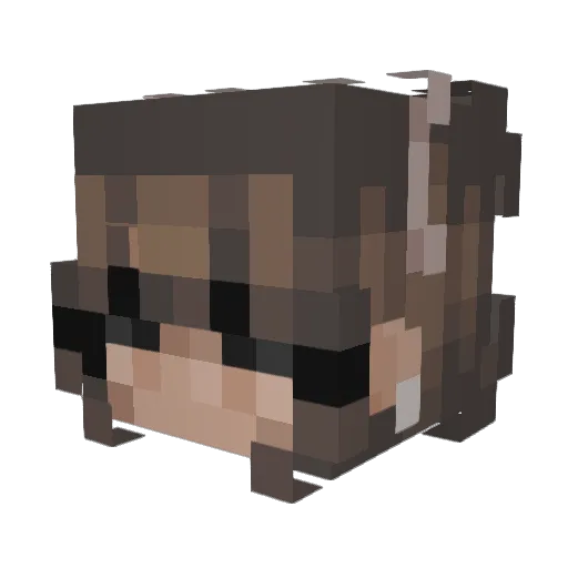 MMJandMXJ Minecraft avatar head, 3D render