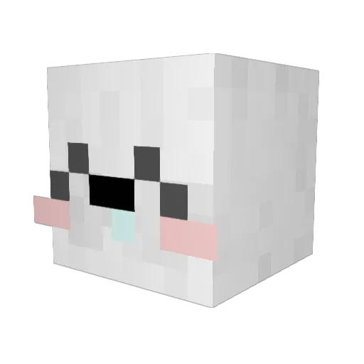 MMelly Minecraft avatar head, 3D render