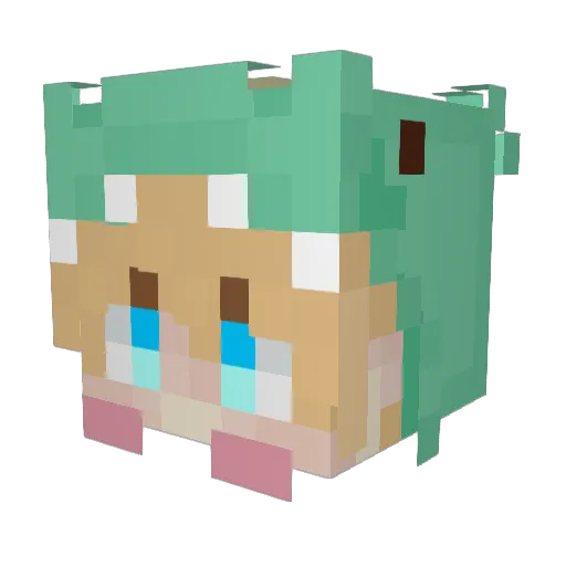 MMerlins Minecraft avatar head, 3D render