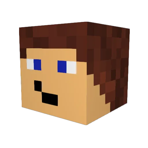 MMtv2 Minecraft avatar head, 3D render