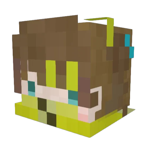 MNIKDM Minecraft avatar head, 3D render