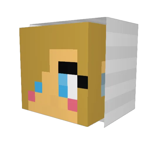 MNT9892 Minecraft avatar head, 3D render