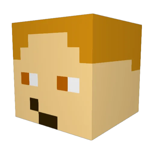 MO694 Minecraft avatar head, 3D render