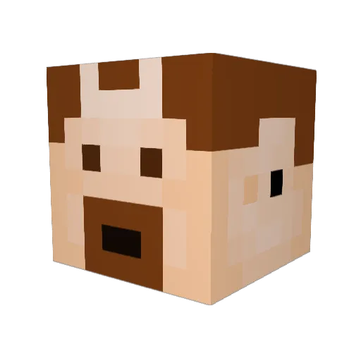 MO979 Minecraft avatar head, 3D render