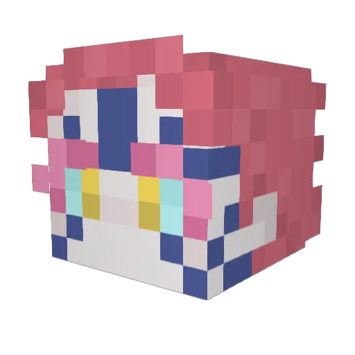 MOCOLEO Minecraft avatar head, 3D render