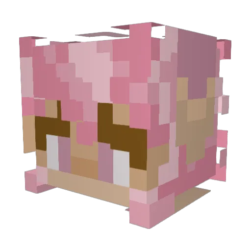 MOEKJ Minecraft avatar head, 3D render