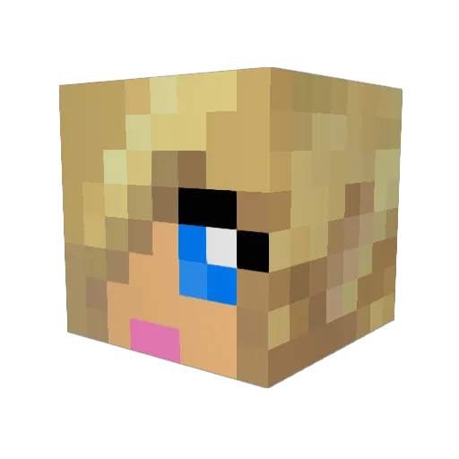 MOLLY2233 Minecraft avatar head, 3D render