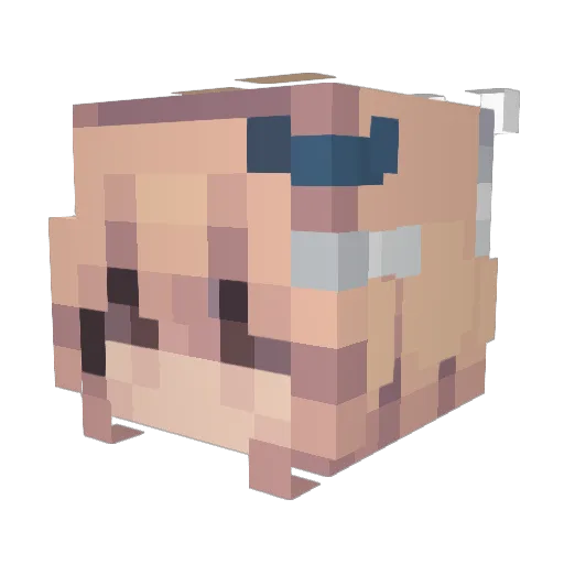 MONG002 Minecraft avatar head, 3D render
