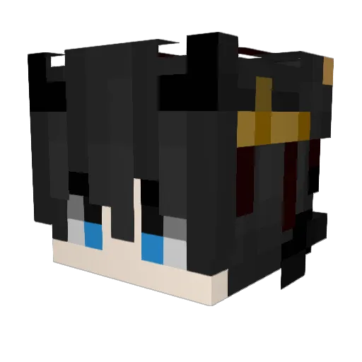 MONO_DESU Minecraft avatar head, 3D render