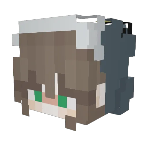 MOOFINA_ Minecraft avatar head, 3D render