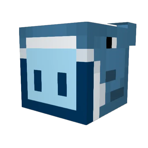 MOON_520 Minecraft avatar head, 3D render