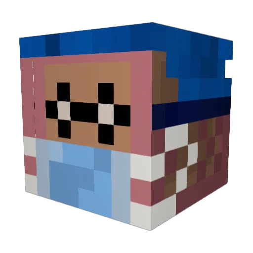 MORAN_XZ Minecraft avatar head, 3D render