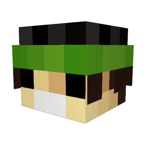 MOREBLOCKS123 Minecraft avatar head, 3D render
