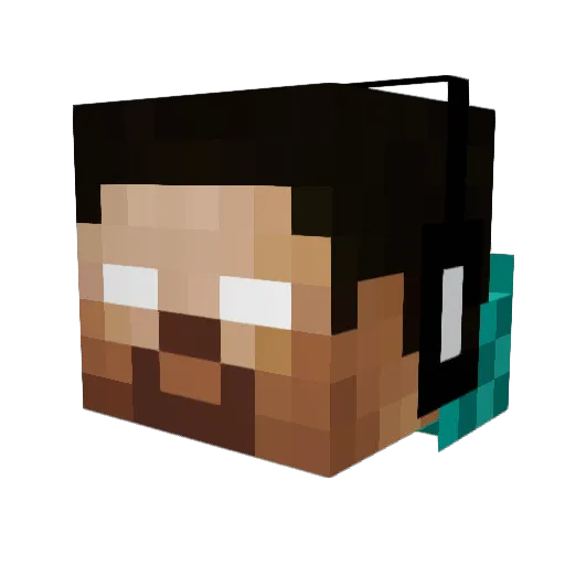 MORTAL_CO1L Minecraft avatar head, 3D render