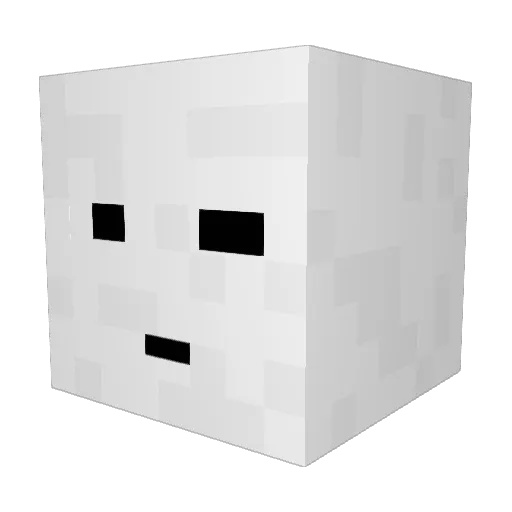 MORUYOMO Minecraft avatar head, 3D render