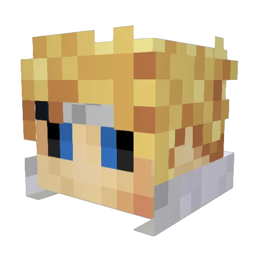MOSray Minecraft avatar head, 3D render