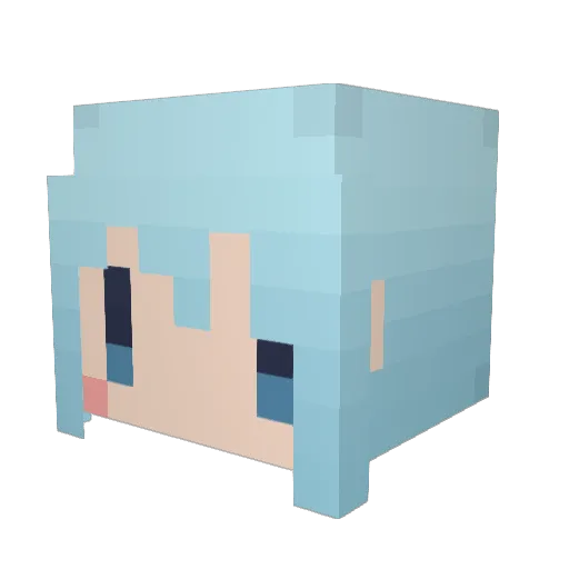 MOTIKURAGE Minecraft avatar head, 3D render