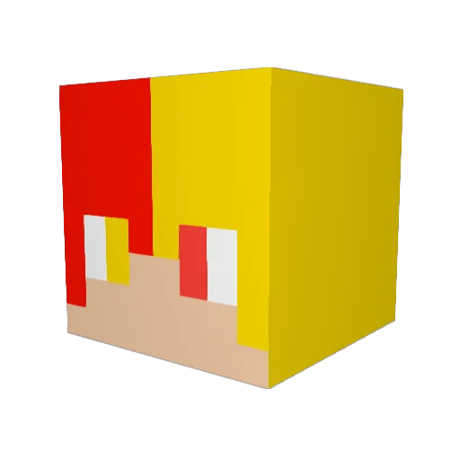 MOTINORI Minecraft avatar head, 3D render