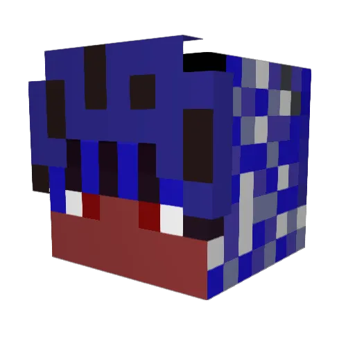 MOTO_27 Minecraft avatar head, 3D render