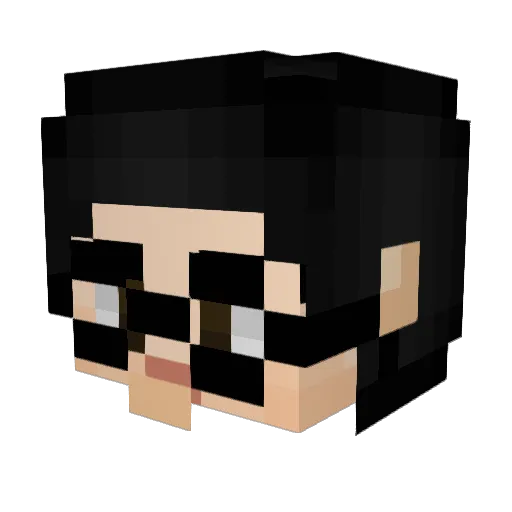 MOVSenpai Minecraft avatar head, 3D render