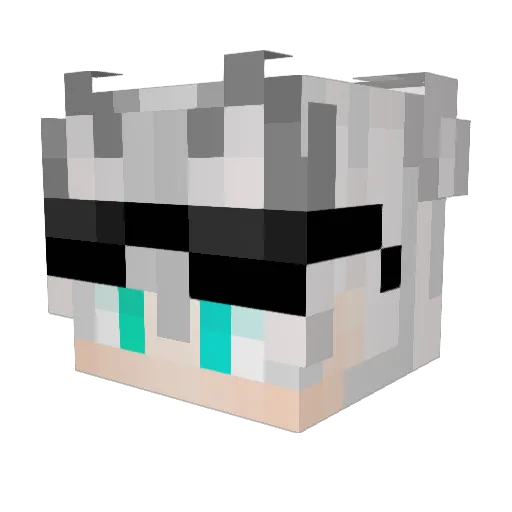 MOZtan Minecraft avatar head, 3D render