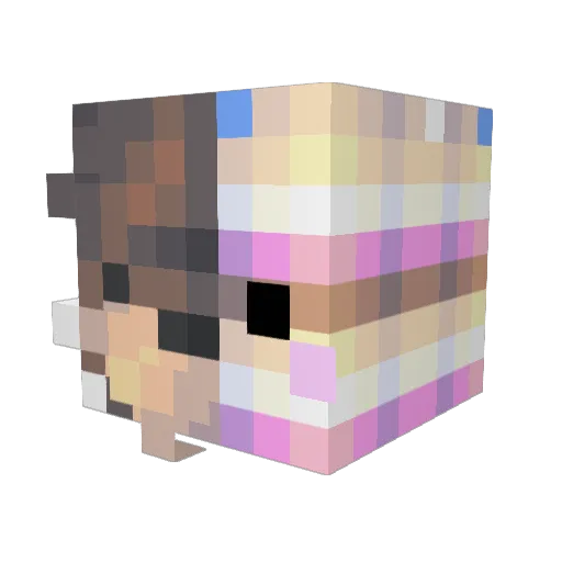 MO_ONZ Minecraft avatar head, 3D render