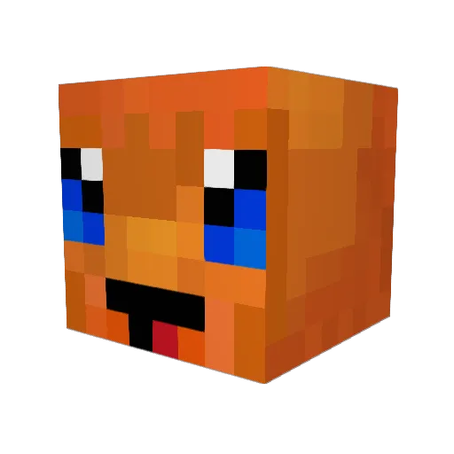 MPC09HEN Minecraft avatar head, 3D render