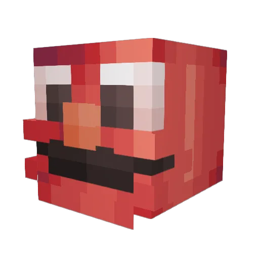 MPday Minecraft avatar head, 3D render