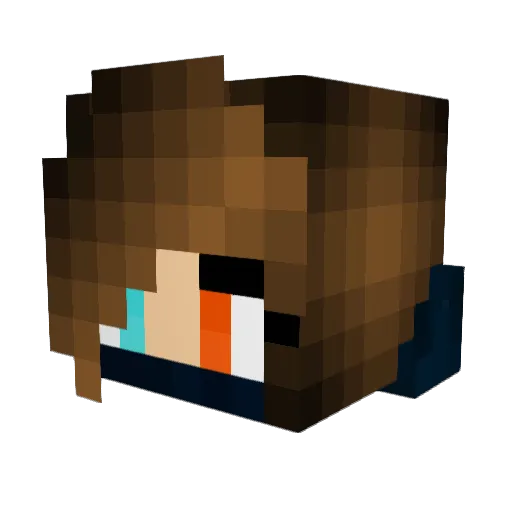 MPkey Minecraft avatar head, 3D render
