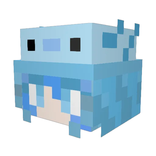 MQHIOOI Minecraft avatar head, 3D render