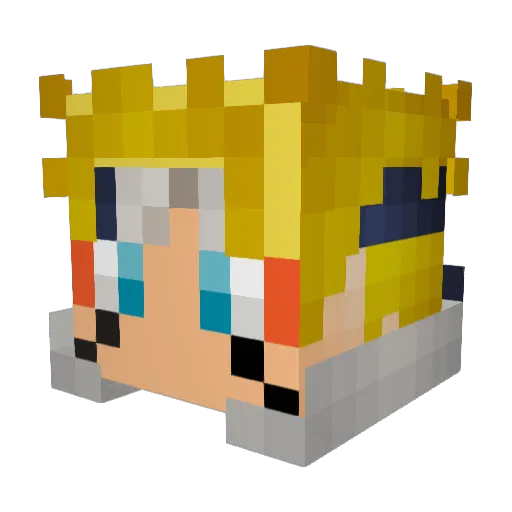 MRBOB_14 Minecraft avatar head, 3D render