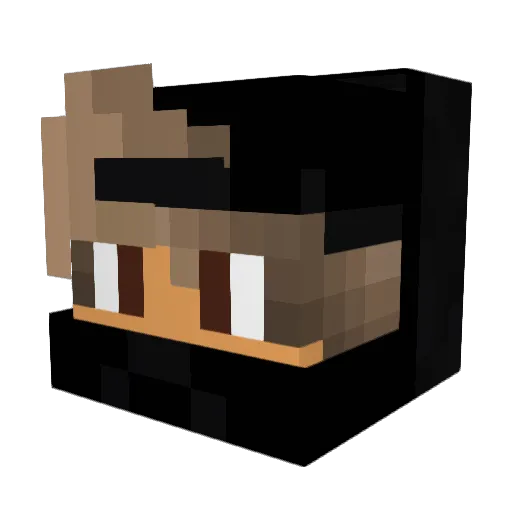 MRMini_Black Minecraft avatar head, 3D render