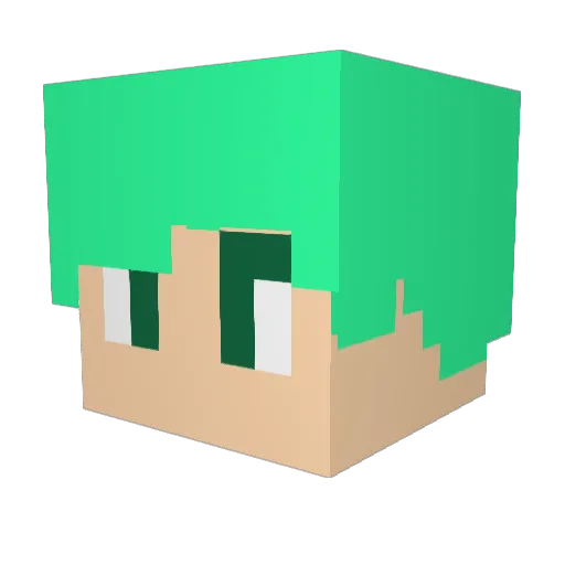 MRSNOWZ Minecraft avatar head, 3D render