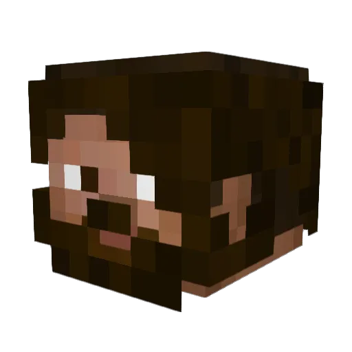 MRTLEWIS Minecraft avatar head, 3D render