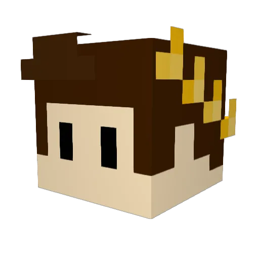 MRVACE Minecraft avatar head, 3D render