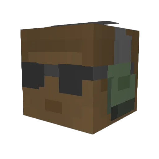 MR_MK0013 Minecraft avatar head, 3D render